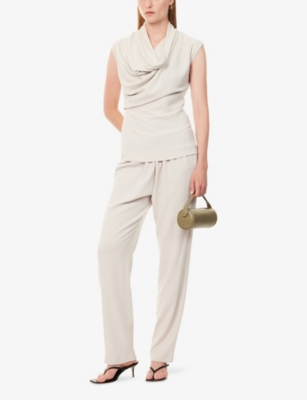 Tove Womens Dove Grey Nuala Sleeveless Stretch-wool Top In Gray