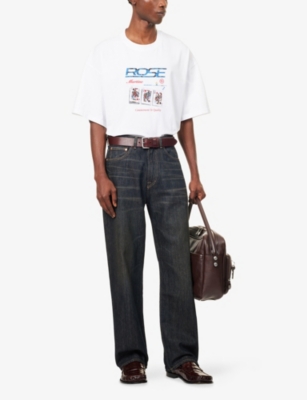 Martine Rose White Playing Cards Oversized Graphic-print Cotton T-shirt Xl In White