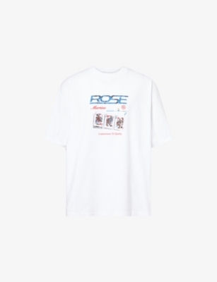 Martine Rose White Playing Cards Oversized Graphic-print Cotton T-shirt Xl In White