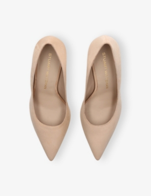 Stuart Weitzman Omens Beige Stuart Power 85 Heeled Suede Pumps Eur 39 / 6 Uk In Neutral