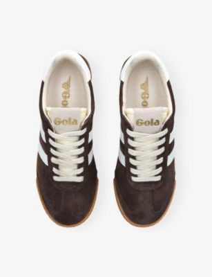 Gola Womens Brown/oth Elan Suede Low-top Trainers Eur 41 / 8 Uk In Brown