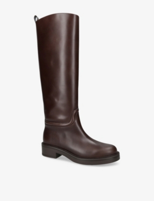 Stuart Weitzman Leather Celia Riding Boots In Brown