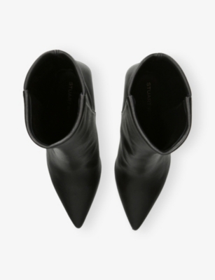 Stuart Weitzman 50mm Vinnie Leather Ankle Boots In Black