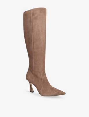 Stuart Weitzman Suede Vinnie Boots 85 In Brown