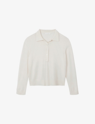 The White Company: Polo-Collar Relaxed-Fit Wool-Blend Jumper