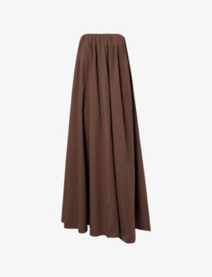 Dissh Womens Bitter Chocolate Roisin Strapless Cotton Midi Dress In Brown
