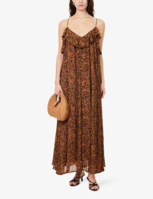 Dissh Womens Rust Terra Capri Sleeveless Maxi Dress In Brown