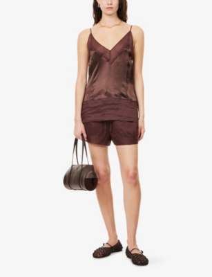 Dissh Womens Choc Jude Shoulder-straps Woven Top In Brown