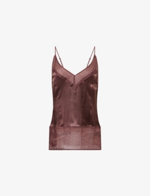 Dissh Womens Choc Jude Shoulder-straps Woven Top In Brown