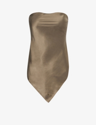 DISSH: Percy Monogram-Embroidery Silk Scarf Top