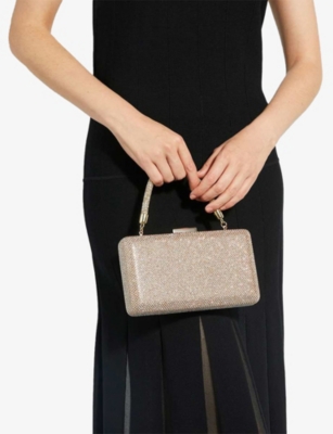 Dune Womens Gold Diamantes Beaut Diamante Top-handle Clutch Bag In Gold
