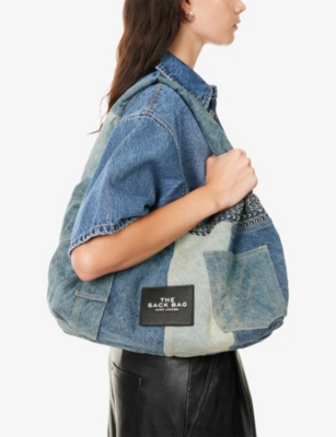Marc Jacobs Womens Indigo Multi The Deconstructed Denim Sack Shoulder Bag In Multi