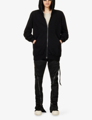 Rick Owens Drkshdw Mens Black Wax Zipped Straight-leg Stretch Coated-denim Jeans In Black