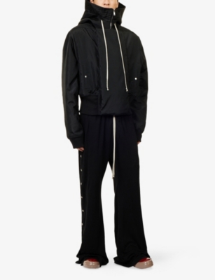 Rick Owens Drkshdw Mens Black Pusher Wide-leg Cotton-jersey Jogging Bottoms In Black