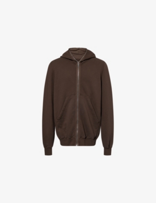 Rick Owens Drkshdw Mens Dark Dust Jumbo Gimp Relaxed-fit Cotton-jersey Hoody In Brown