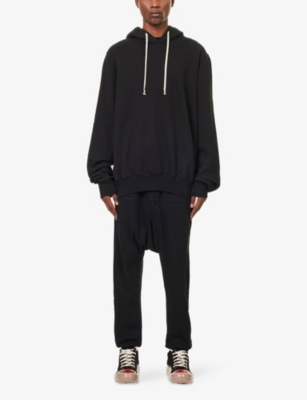 Rick Owens Drkshdw Mens Black Prisoner Drawstring Cotton-jersey Jogging Bottoms Xl In Black