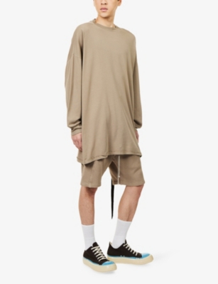 Rick Owens Drkshdw Mens Dirty Pearl Pusher Drawstring Cotton-jersey Shorts In Neutral