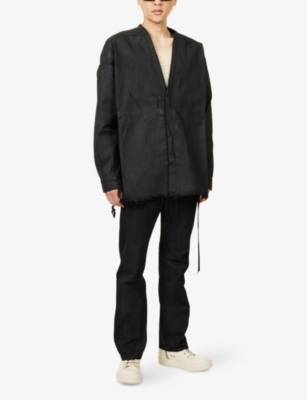 Rick Owens Drkshdw Mens Black Berlin Drawstring Straight-leg Cotton-jersey Trousers In Black