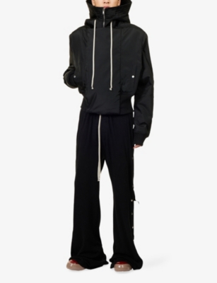 Rick Owens Drkshdw Mens Alice Cropped Woven Parka Black In Black