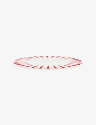 Alessi White And Red Delight Panettone Porcelain Serving Plat In Multi