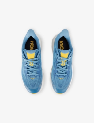 Hoka Blue Kids' Clifton 10 Mesh Trainers Eur 38 / 5 Uk In Blue