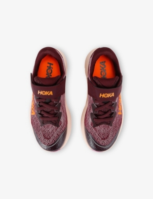 Hoka Wine Comb Kids' Rincon 4 Mesh Trainers Eur 34.5 /2 Uk In Brown