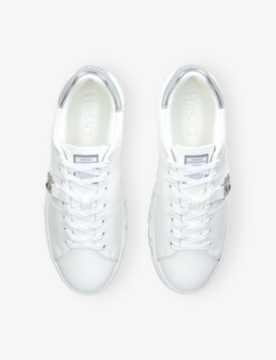 Versace Leather Greca Medusa Sneakers In White