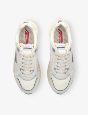 Autry White And Silver Leather Hyperway Sneakers In Neutral