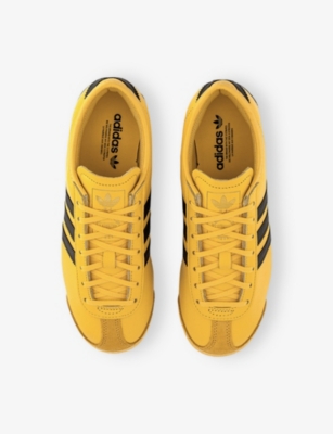 Adidas Originals Womens Super Yellow Dark Brown Italia 70s Leather Low-top Trainers In Yellow