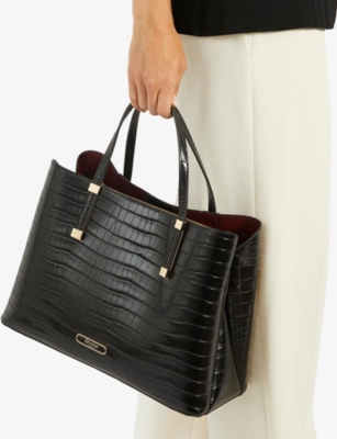 DUNE: Dorry Large Croc-Effect Faux-Leather Tote Bag