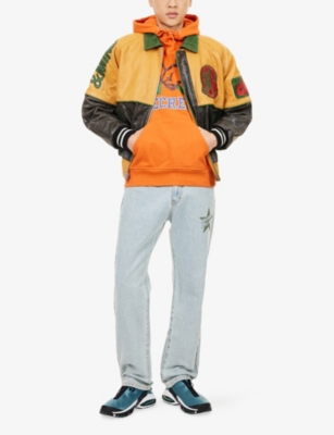 Billionaire Boys Club Mens Light Wash Blue Souvenir Graphic-print Straight-leg Denim Jeans In Blue