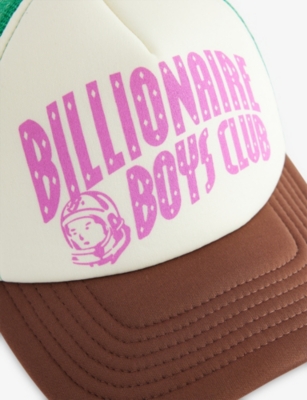 Billionaire Boys Club Mens Ecru/brown Contrast Logo-print Woven Trucker Cap