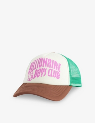 Billionaire Boys Club Mens Ecru/brown Contrast Logo-print Woven Trucker Cap