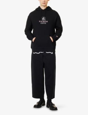 ICECREAM: Serve It Best Popover Embroidered Cotton-Jersey Hoody