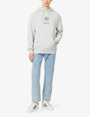 Icecream Mens Heather Grey Serve It Best Popover Embroidered Cotton-jersey Hoody In Gray