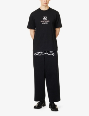 Icecream Mens Black Serve It Best Relaxed-fit Cotton-jersey T-shirt In Black
