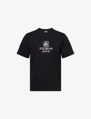 Icecream Mens Black Serve It Best Relaxed-fit Cotton-jersey T-shirt In Black