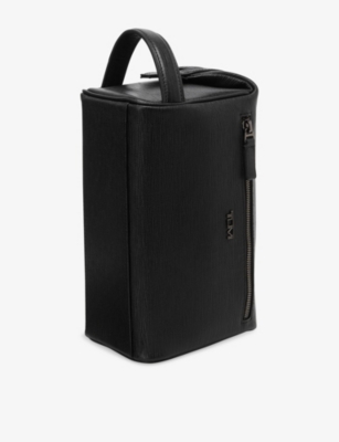 Tumi Black Embossed Framed Leather Travel Kit In Black