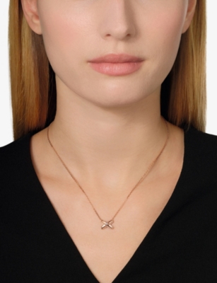 CHAUMET: Jeux De Liens 18ct Rose-Gold And 0.01ct Brilliant-Cut Diamond Pendant Necklace