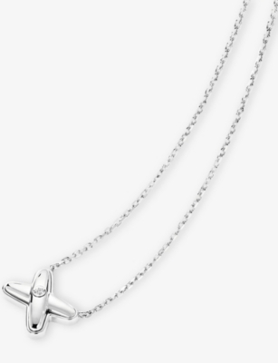 CHAUMET: Jeux De Liens 18ct White-Gold And 0.01ct Brilliant-Cut Diamond Pendant Necklace