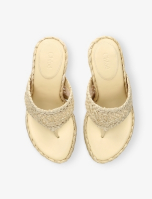 Chloé Isla Crochet Espadrille Sandal In Brown