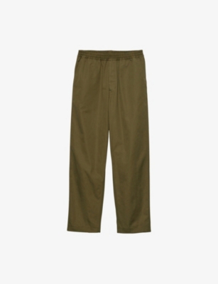 PRADA: Triangle-Appliqué Slim-Fit Cotton Trousers