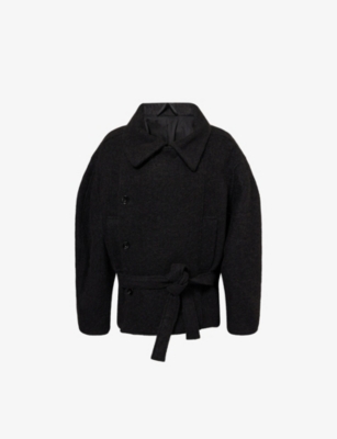 LEMAIRE: Belted Double-Breasted Wool Coat