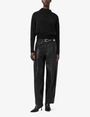 ALLSAINTS: Ridley Sparkle Scoop-Neck Wool-Blend Jumper