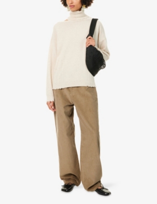 UMA WANG: High-Neck Relaxed-fit Cashmere Top