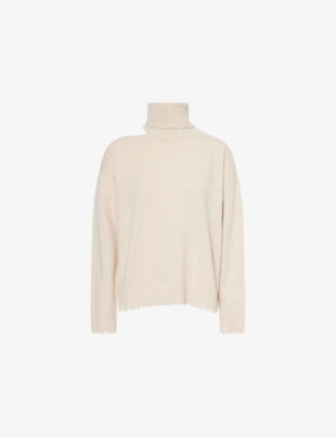 Uma Wang Omens Dirty White High-neck Relaxed-fit Cashmere Top In Neutral