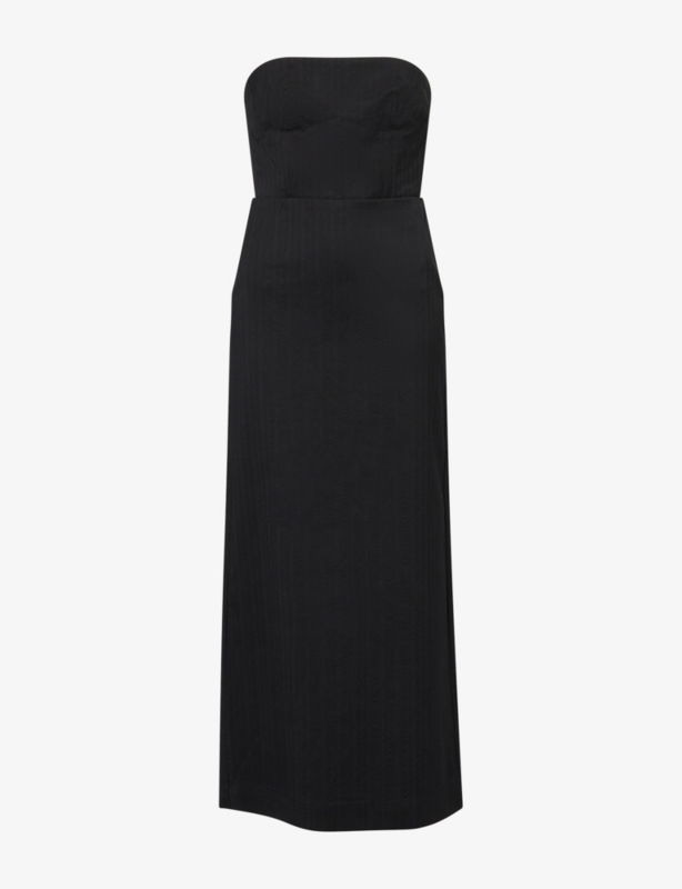 Asaka Strapless Stretch-Wool Blend Midi Dress