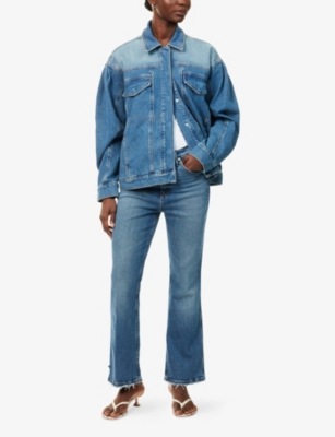 Good American Womens Indigo912 Barrel Relaxed-fit Denim Jacket Xs In Blue