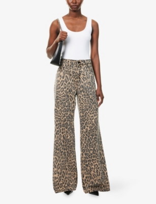 GOOD AMERICAN: Good Standard Ease Leo Wide-Leg Denim Jeans