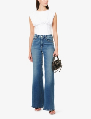 GOOD AMERICAN: Corset Sleeveless Stretch-Cotton Top